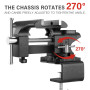 TEENO Etau,Etau D'établi Rotatif à 270°,Largeur de Mâchoire 150mm Étaux d'Établi Acier moulé, force de serrage de 1000 kg,Avec p