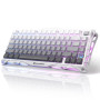 GravaStar Mercury K1 Clavier Mécanique de Jeu avec BT5.0/2.4G /Type-C, 75% Gasket Clavier Gamer RGB Rétroéclairé, Commutateurs L