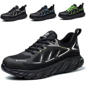 ISOOUS Chaussures de Sécurité Homme Baskets de Sécurité Femme Légère Chaussures de Travail Embout Acier Protection Antidérapant