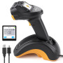 Inateck Scanner de Code-Barres Bluetooth, Scanner 2D 1D sans Fil, Scanner de Code QR, avec Écran Tactile et Base Intelligente, M