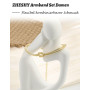 ZHESHY Bracelet Femme Argent Or Plaqué Or 14k Réglable Empilable Chaîne Bracelets Coeur Perle Love Scintillante Lot Bracelets Pe