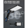 Moman Lampe Solaire Extérieur, Lumiere Solaire Exterieur Detecteur de Mouvement 56LED/2200mAh Applique Solaire 3 Modes IP65 Étan