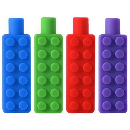 Kryzulax Lot de 4 Embouts de Crayon À Mâcher,Crayon à Mâcher Silicone,Crayons Mâcher Sensoriels,Jouet sensoriel à mâcher pour la