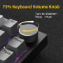 AJAZZ AK820 Wired Mechanical Keyboard, 75% Gaming Keyboard with Volume Control Knob, PBT Keycaps, 82 Keys, Five-Layer Sound Insu