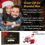 Cadeau Noel Homme,Kit De Coffret Soin Barbe Homme Complet Produit avec Shampoing,Huile Barbe,Peigne,Brosse,Ciseaux,Baume a Barbe
