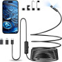 Vexloria Endoscope D'inspection, Camera Endoscopique 1920P HD Serpent Double Objectif, Endoscope Type C, IP68 Etanche Caméra ave