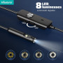 Vexloria Endoscope D'inspection, Camera Endoscopique 1920P HD Serpent Double Objectif, Endoscope Type C, IP68 Etanche Caméra ave