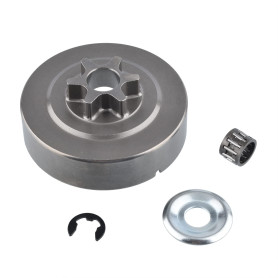 Kit de Tambour d'Embrayage Pignon 6 Dents 3/8 pouce avec Rondelle et Circlips pour Stihl 017 018 021 023 025 MS170 MS180 MS210 M