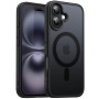 JETech Coque Magnétique pour iPhone 16 6,1 Pouces Compatible avec MagSafe, Étui Housse Dos Translucide Mat Fine Antichoc (Noir)