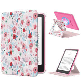 MoKo Coque Pivotante à 360°pour 7"Kindle Paperwhite 12e Gén 2024&Kindle Colorsoft 2024/2025,Étui Protection à Dos Clair Magnétiq