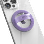 Encased Support magnétique pour téléphone (compatible avec MagSafe) Anneau fin en silicone pour iPhone (paillettes violettes)