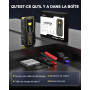 Démarreur de Batterie Voiture 4000A Démarreur d'urgence pour Voiture/Moto (Moteurs Jusqu'à 7.5L Essence/5.0L Diesel) 12V Booster