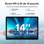 DOOGEE Tab E3 Max Tablette Android 15, Tablette 14 Pouces 13500mAh Batterie, MTK G100 Octa-Core, 32GB+256GB/TF 2TB, Tablette Tac