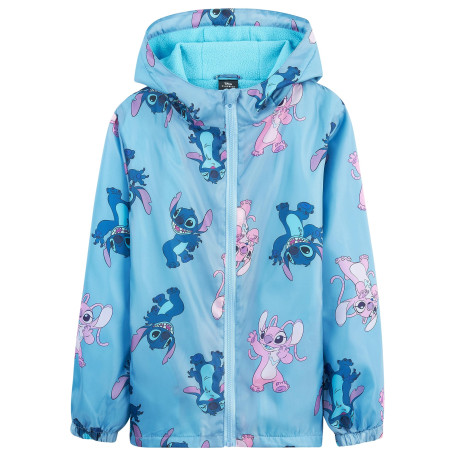 Disney Veste Stitch, Impermeable Enfant Fille, Veste de Pluie Enfant avec Doublure en Polaire, Vêtement Enfant Fille Ado 4-14 An