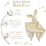 BEBICCO- Doudou bébé 30x30cm en Mousseline de Coton- Lange Bebe - Doudou Serviette - Couverture de securité (Blanc Pur)