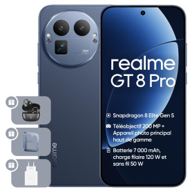 realme GT 8 Pro 5G Smartphone, 16+512 Go, Snapdragon 8850, Objectif 200MP + Caméra 50MP avec OIS, Écran AMOLED 6,78" 2K 144Hz, B