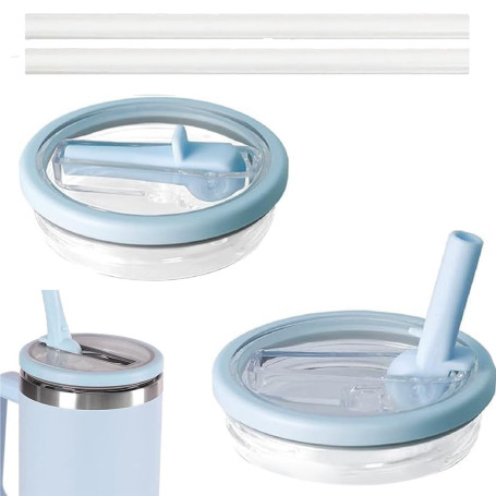 AOWVUTS 2 Pièces Couvercles de Rechange pour Gobelets 40oz Stanley Cup Couvercle Étanche Couvercle Réutilisable Anti-Fuite avec 