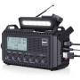 Radio Numérique Dab+/Dab/FM, Radio Solaire Portable avec Manivelle, 5000mAh Batterie Rechargeable, Écran LCD, Port USB, Prise Ca