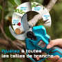 SEESII Secateur Electrique Sans Fil 40 mm –Secateur Electrique avec 2*Batteries 4000mAh, Lame SK5, Moteur Sans Balais, Écran LCD