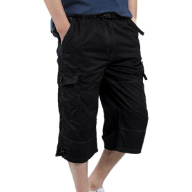 YAOBAOLE Shorts Cargo Homme 3/4 en Coton Léger Été Shorts de Travail Court avec Multi-Poches Taille Elastique