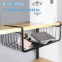 LDXDRU Lot de 2 paniers suspendus en métal extensible pour cuisine, armoire, salle de bain, garde-manger, bureau, noir