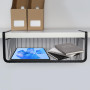 LDXDRU Lot de 2 paniers suspendus en métal extensible pour cuisine, armoire, salle de bain, garde-manger, bureau, noir
