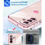 LeYi Coque pour Samsung A17 / A 17 5G avec 2 Verre Trempé Silicone Forme de Coeur d'amour, Housse Étui de Protection Antichoc An
