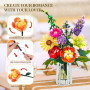 INVITOP Bouquet de Fleur Plantes Construction, 9 Set de Fleurs Artificielles à Construire, 845 PCS Fleur Botanical Collection, V