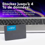 Crucial BX500 SATA SSD 1To2.5 Interne, jusqu'à 540MB/s, Compatible avec Ordinateur Portable et de Bureau (PC), 3D NAND, Accéléra