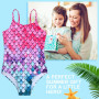 Nivofu Maillot de Bain Fille Enfant 3-12 Ans, Sirène Plage Maillot de Bain, Une Pièce Maillot de Bain en Tissu Souple à Séchage 