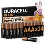 DURACELL Plus Piles AAA (Lot de 24) – Piles Alcalines 1,5 V–Durent jusqu’à 100 % plus longtemps grâce aux Actifs POWER BOOST–Fia