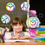 Delycazy Montre Enfant, 12 et 24 Heures Mouvement à Quartz Montre pour Enfants Fille Garçon, Cadeau Fille Garçon 4 5 6 7 8 Ans