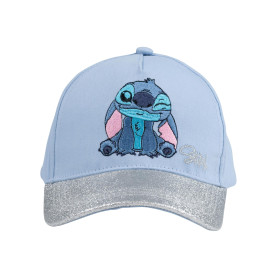 Disney Lilo & Stitch - Casquette de baseball réglable pour fille et garçon - Avec visière pailletée - Bleu - 52 cm, bleu, taille