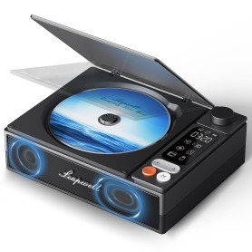 Lecteur CD Portable, Leapwell Lecteur CD Bluetooth Enfant avec Haut-Parleur Baladeur CD Portable Bureau Rechargeable Poste CD Vi