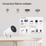 TEKXDD Vidéoprojecteur Portable WiFi/Bluetooth, Projecteur 4K Compatible 1080P Natif 180° Rotation Keystone Auto pour Home Ciném