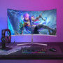 Gawfolk Écran PC 27 Pouces incurvé 280Hz Gaming Computer Moniteur, 1800R,1ms，FHD 1080p, 178 ° Grand Angle,Ultra - Mince Lunette,