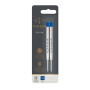 Parker recharges pour stylo gel | pointe moyenne (0,7 mm) | encre bleue QUINK | lot de 2