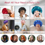FOUNSHO 6 Pièces Bonnet Satin Cheveux Nuit pour Dormir, Élastique Souple Bonnet Satin en Soie pour Femme Hommes et Fille, Adapté