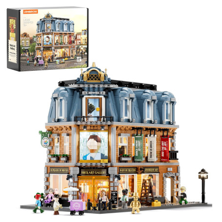 Lumibricks Brick Art Galerie Bloc de Construction avec Lumière, 3400 Pcs, Bâtiment Modulaire d’Angle Inspiré des Œuvres d’Art Cl
