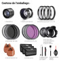 NEEWER Objectif 52 mm et Ensemble de filtres : Grand Angle/téléobjectif 2,2X supplémentaire pour Objectif APS-C 18 mm-85 mm, (+1