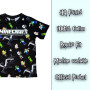 T-shirt enfant Creeper Minecraft - T-shirt garçon noir en coton avec imprimé officiel - T-shirt enfant gadget Minecraft - Idée c