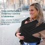 Koala Babycare Une écharpe de portage facile à enfiler, réglable, unisex - Porte-bébé multifonctionnel pour jusqu’à 9 kg - Noir 