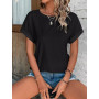 Tomatofrydan T-Shirt Femme Été Chemisier Chic Blouse Col Rond Tops à Manches Courtes Hauts Décontracté Ete T Shirt Imprimé Tuniq