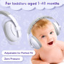 SOGUDE Casque Bébé Anti-Bruit 2 en 1, Bébés et Tout-Petits jusqu'à 60 Mois, Certifié CE, Confortable et Réglable, Blanc