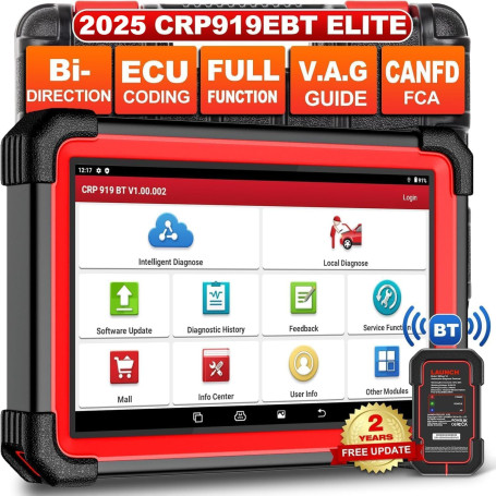 LAUNCH X431 CRP919E BT Elite Valise Diagnostic Auto Bidirectionnel obd2 Diagnostic français,Codage ECU,35+ Remise à zéro Diagnos