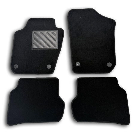 Tapis de Sol pour Seat Ibiza 6J 2008-2017 Fix Rond sur Mesure, antidérapant, Talonnette en PVC, Fixation d'ancrage
