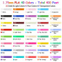 YhuiCxir 40 Couleurs Filament pour Stylo 3D Recharges PLA 1,75 mm Chaque Couleur Total 120 Mètres avec 2 Capuchons de Doigts Com
