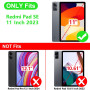 Vakarey pour Xiaomi Redmi Pad SE Coque,Tablette étui Housse pour Redmi Pad SE 11 Pouces 2023,Noir