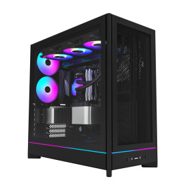 MONTECH HS01, ATX Mid-Tower PC Case, Gaming PC, High-Airflow, Reversible Layout, Mesh Front Panel, Sink-in Design, Toolless Pane