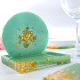 5 moules de dessous de verre en résine, sous-Verres Ronds et Carrés, Moules Pour Table DéCoration Coaster Tapis De Bol, pour Mak